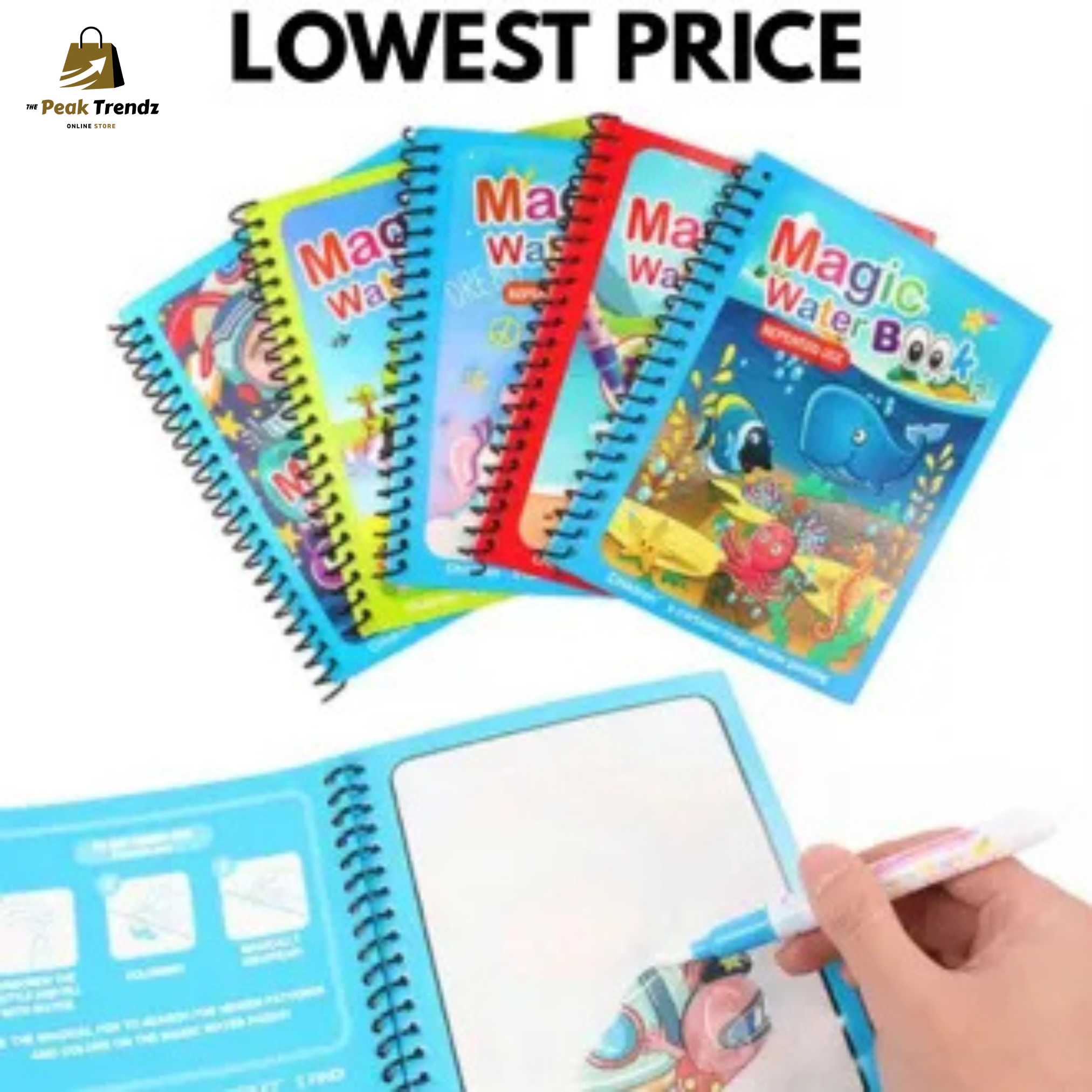Magic Water Coloring Book for Kids – Reusable Painting Book | The Peak Trendz