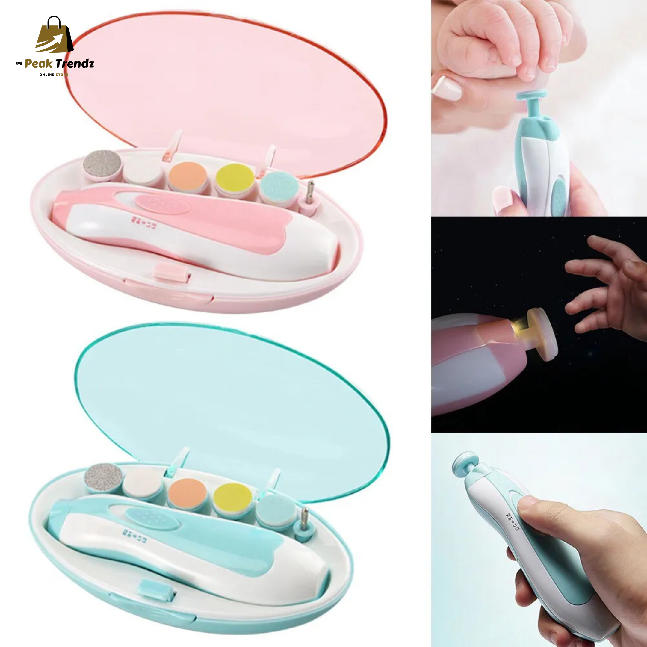 6 in 1 Electric Baby Nail Trimmer with LED | Safe Newborn Nail Cutter – The Peak Trendz