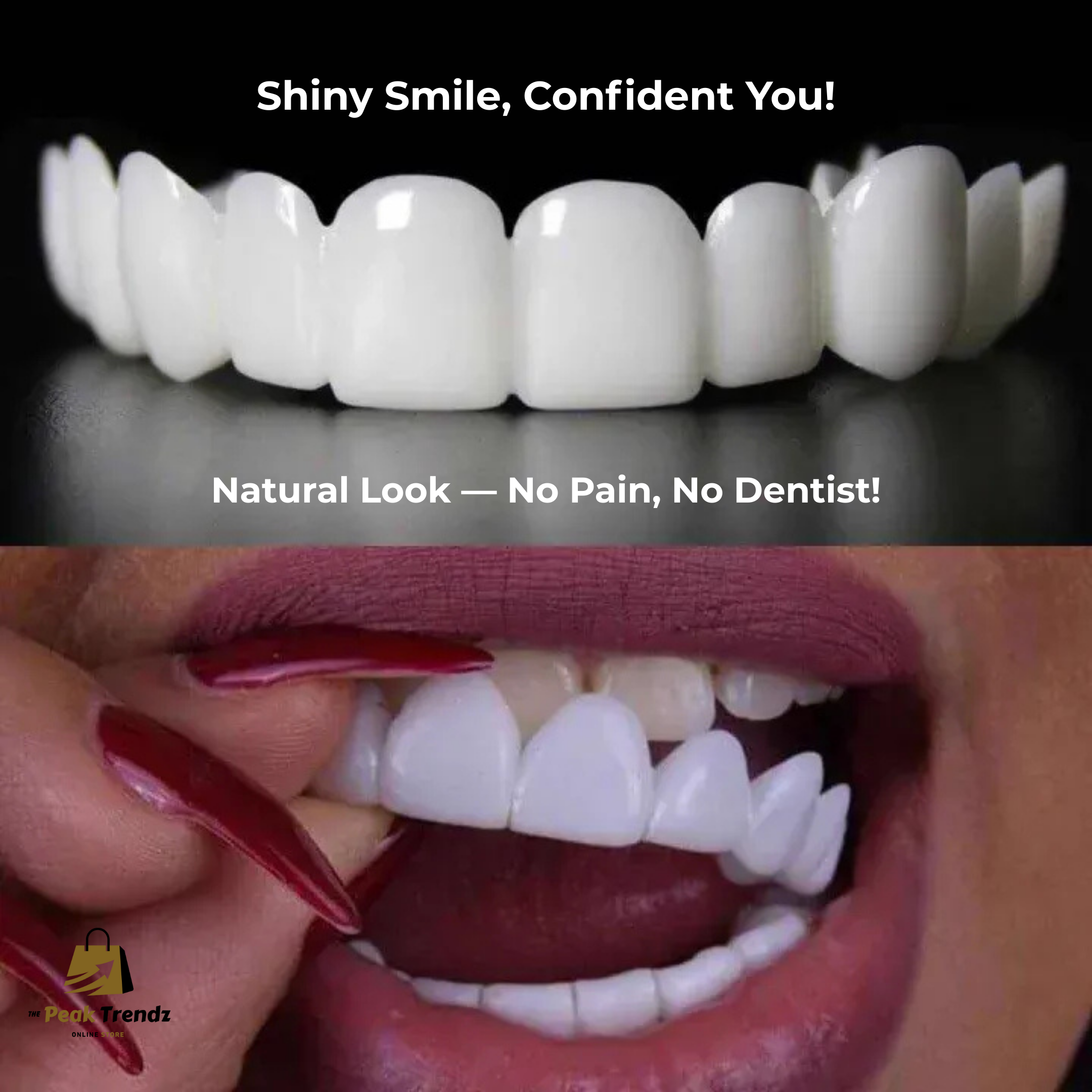 Instant Teeth Whitening Cover – Natural Veneer Tooth Cap for Perfect Smile | Reusable Fake Teeth