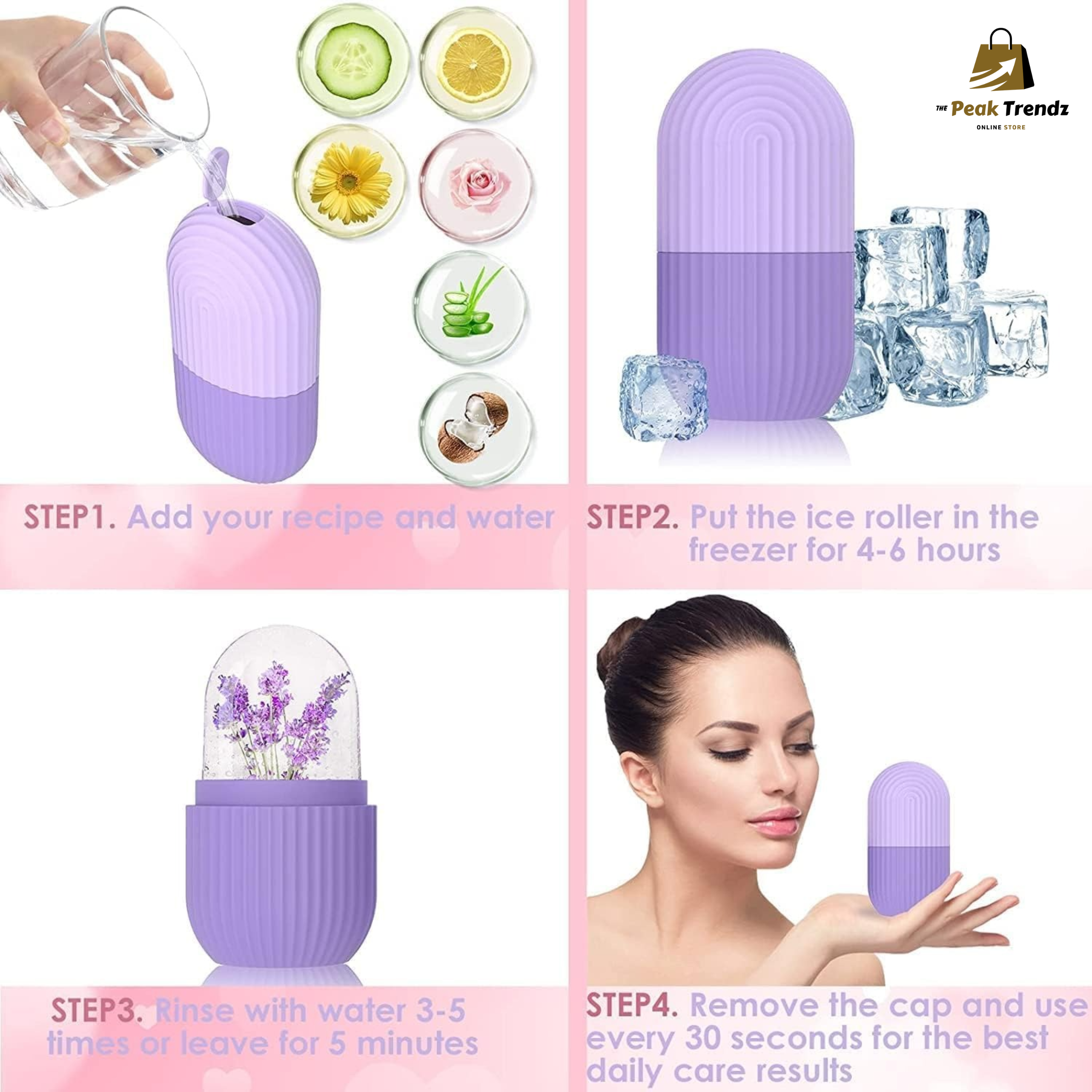 Ice Roller for Face & Skin – Cold Therapy Roller for Puffiness, Glowing Skin & Tight Pores