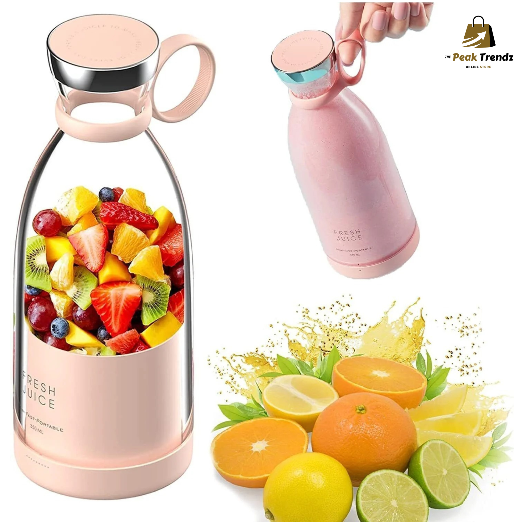 420ml Portable Mini Juicer Blender | USB Rechargeable Smoothie Maker for Travel & Home