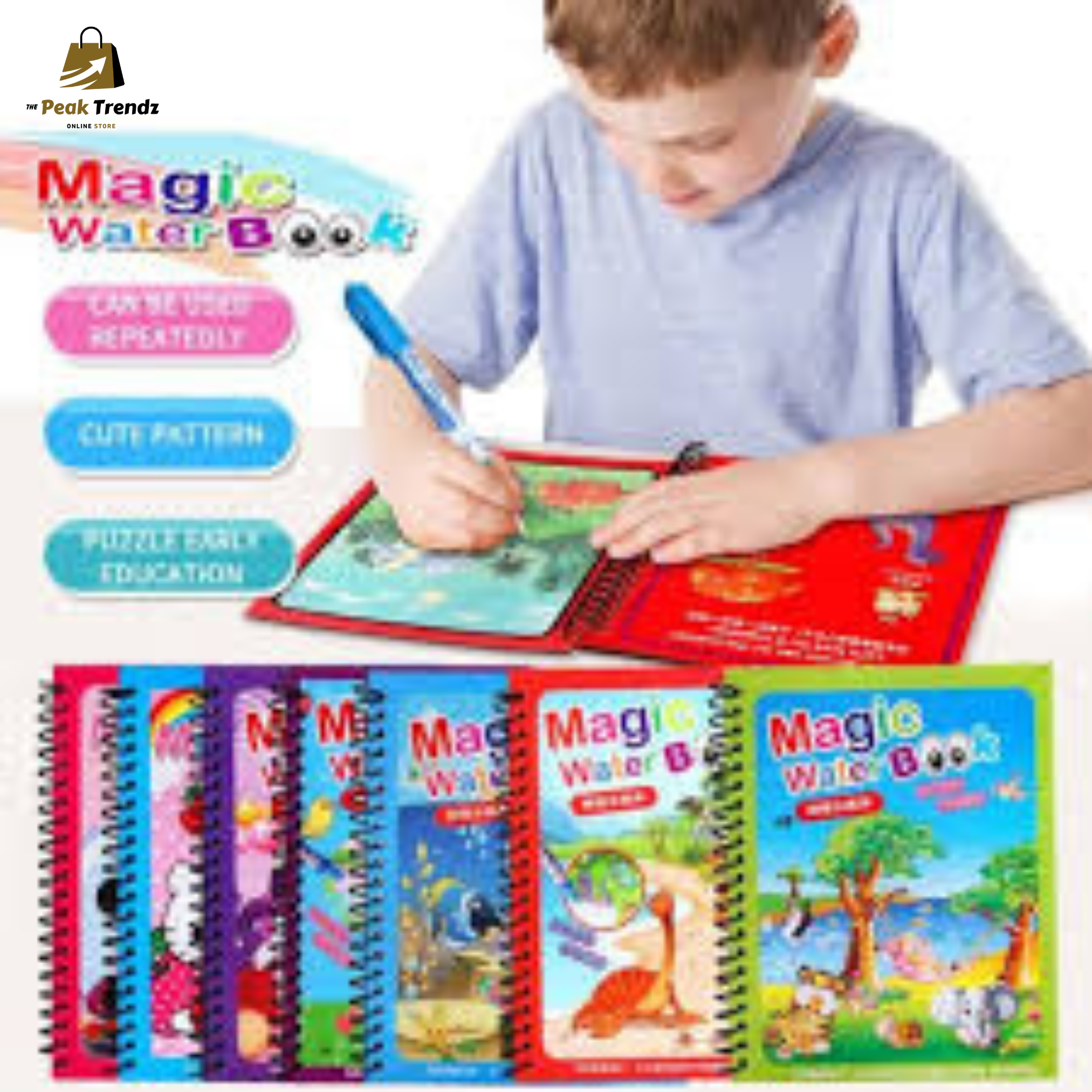 Magic Water Coloring Book for Kids – Reusable Painting Book | The Peak Trendz