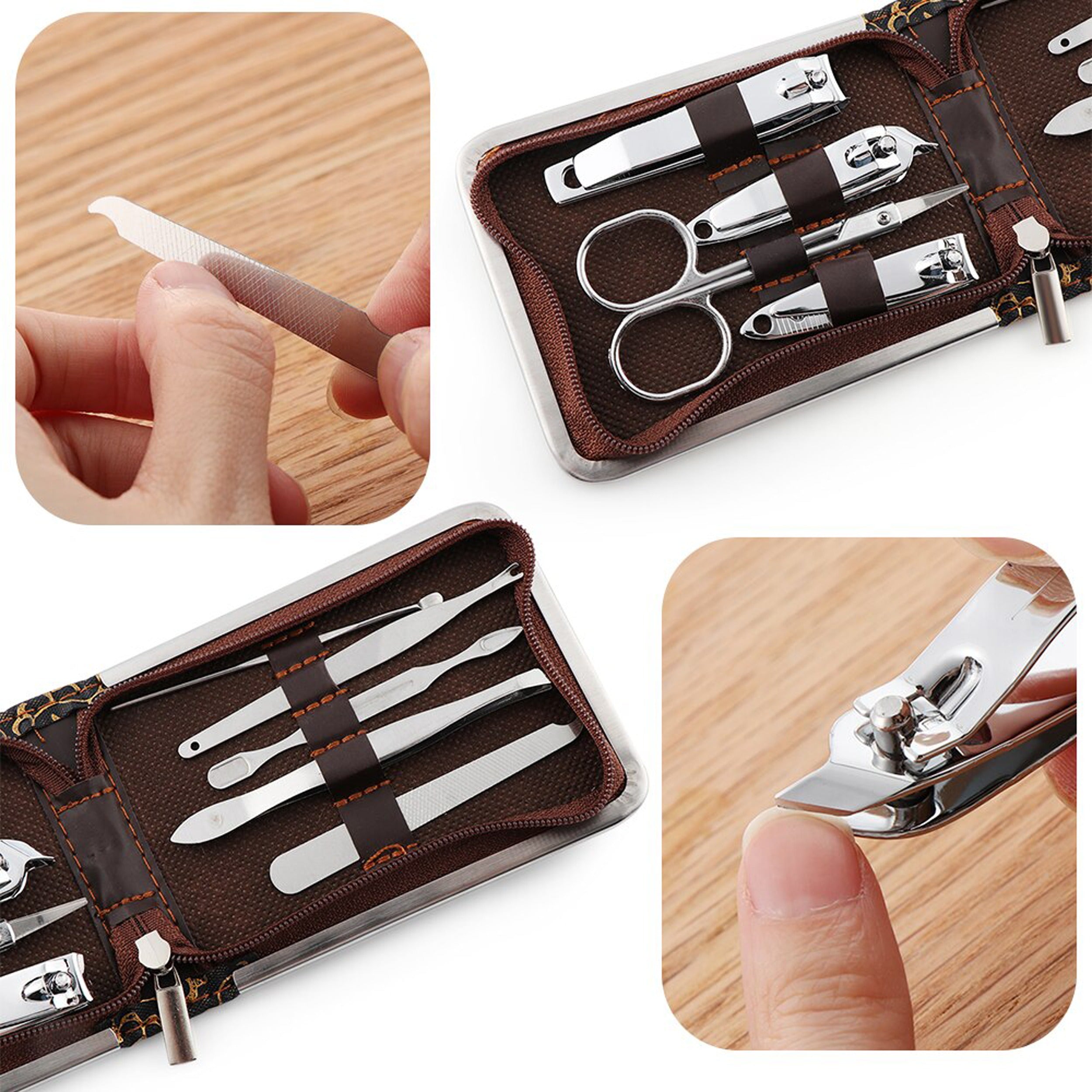 16 PCS Manicure & Pedicure Set – Stainless Steel Grooming Kit with Leather Case (Professional Nail Care)