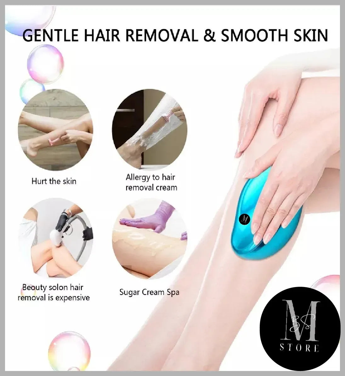 Crystal Hair Remover Stone – Painless Hair Removal Epilator Tool for Women – Reusable Body & Leg Depilation