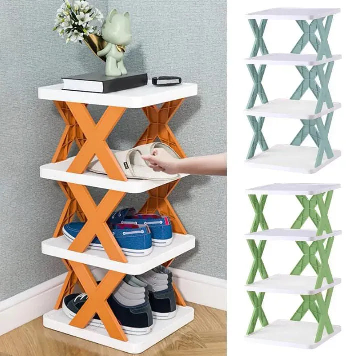 Imported Multi-Layer Organizer Rack – 3, 4 & 5 Tier X-Design Durable Plastic Shoe & Storage Rack