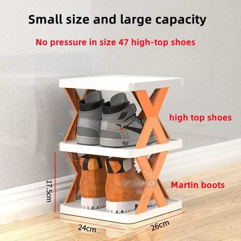 Imported Multi-Layer Organizer Rack – 3, 4 & 5 Tier X-Design Durable Plastic Shoe & Storage Rack