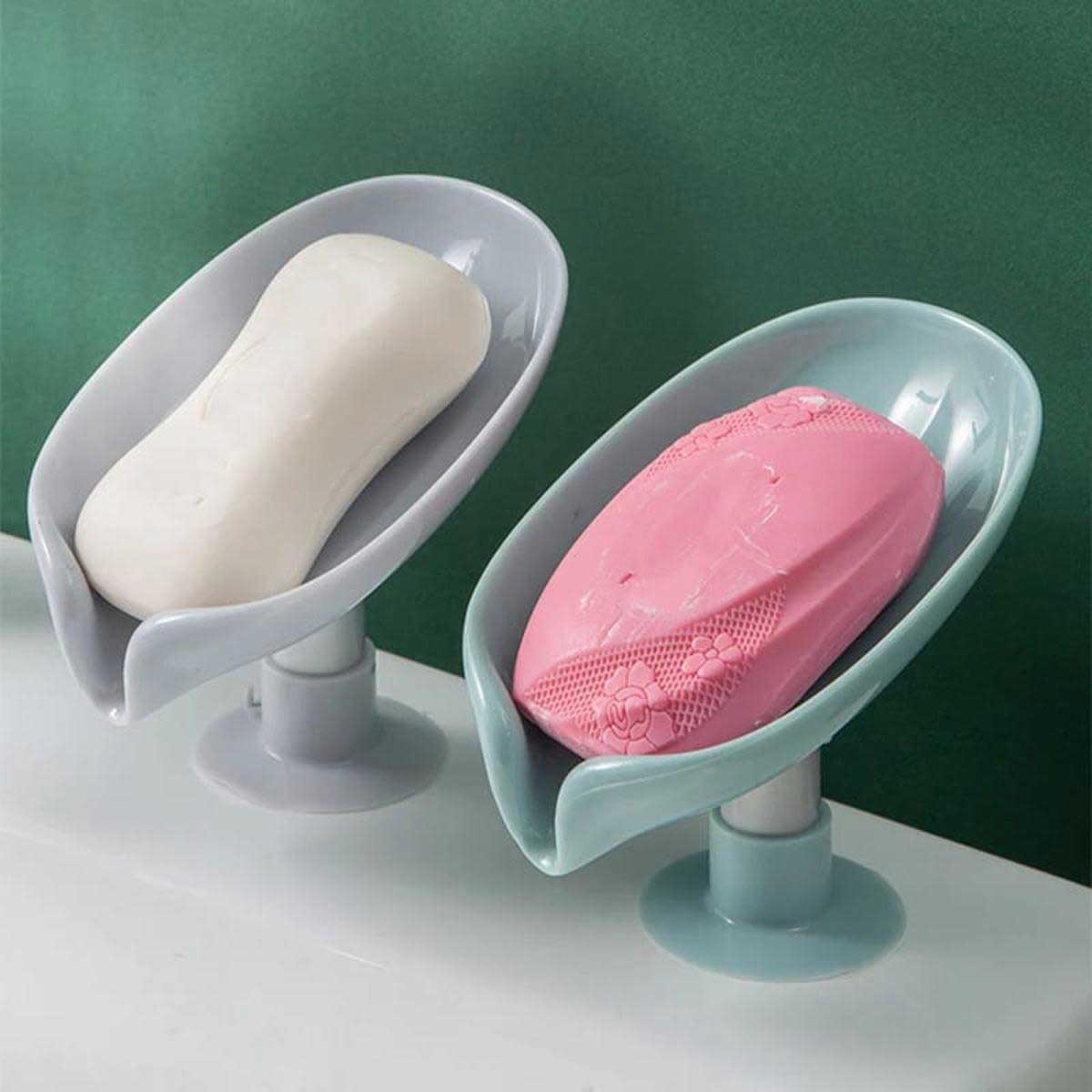 Leaf Shape Soap Holder – Self-Draining Bathroom Soap Box Dish & Storage Tray