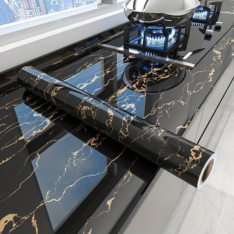 Marble Sheet Sticker – Self Adhesive Waterproof PVC Wallpaper for Kitchen, Cabinets & Furniture (60cm x 100cm / 200cm)