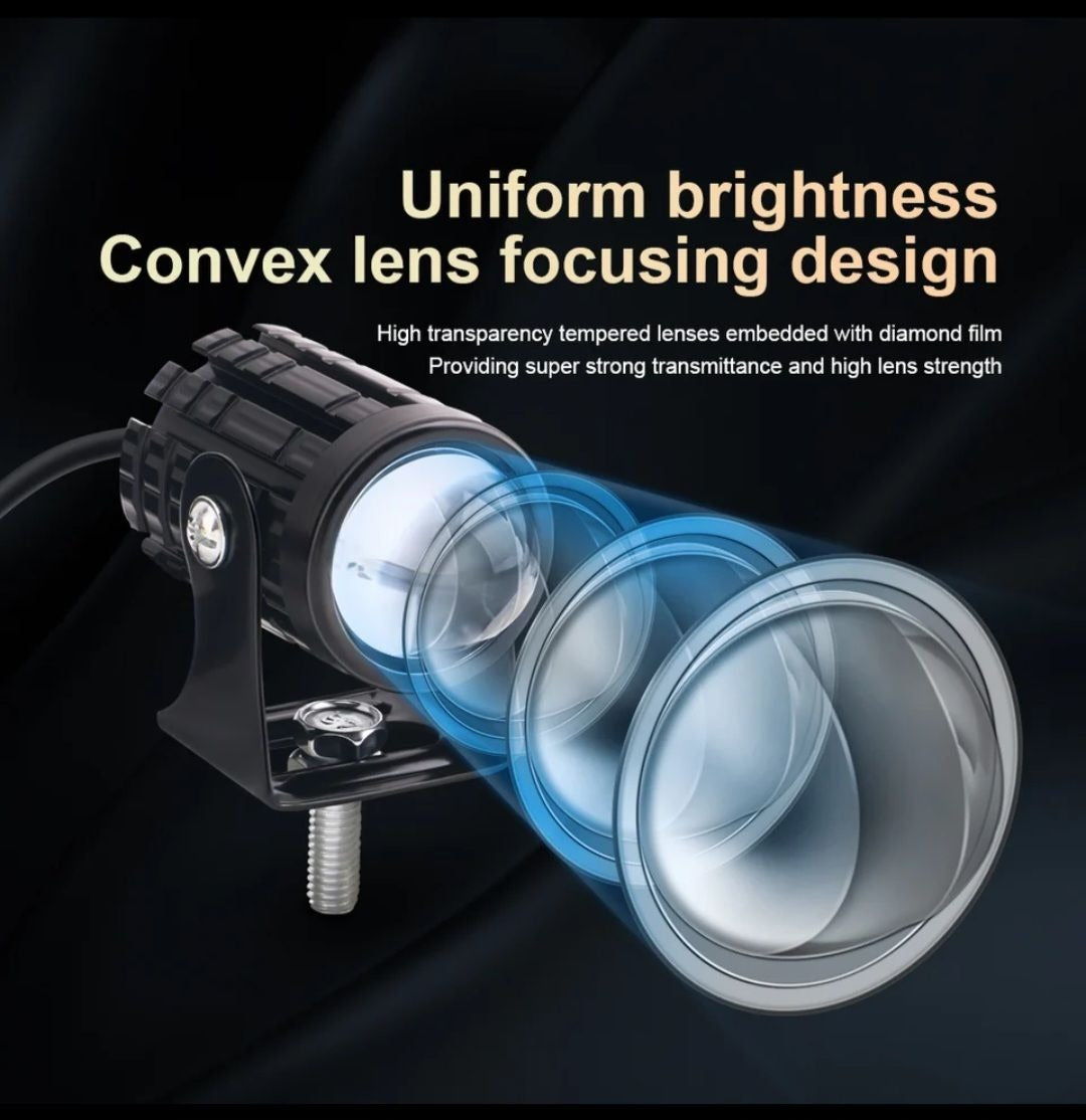 Mini Driving Fog Light 20W – Dual Function White & Yellow Projector for Cars, Bikes & Jeep (1 Pcs)