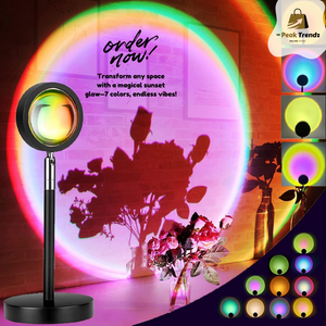 Sunset Projection Lamp – 7 Colors Changing LED Halo Light, USB Powered, Aesthetic Room Decor & Photography Lamp