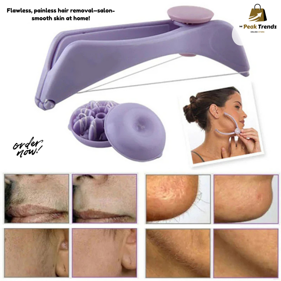 Mini Facial Hair Remover – Spring Threading Epilator for Women, Painless Hair Removal for Face, Eyebrows & Cheeks