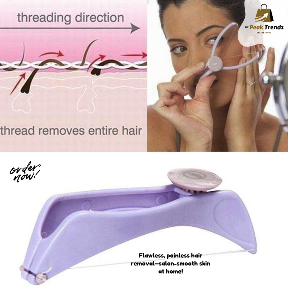 Mini Facial Hair Remover – Spring Threading Epilator for Women, Painless Hair Removal for Face, Eyebrows & Cheeks