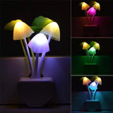 Mushroom LED Night Light - Warm White | Auto Light Sensor | Plug-in Wall Lamp for Bedroom & Home Decor