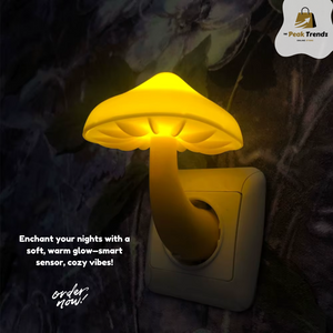 LED Mushroom Night Light – Automatic Soft Glow for a Cozy Bedroom!