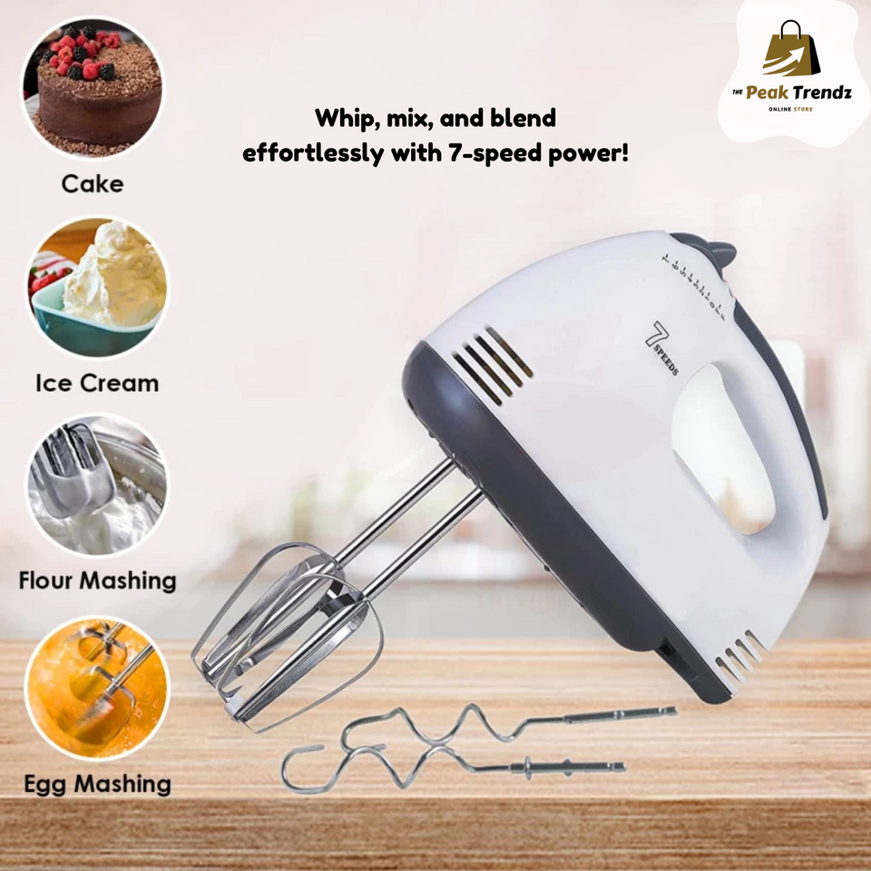 Electric Hand Mixer – 7-Speed Power for Effortless Baking!