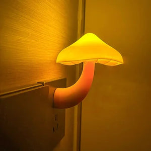 LED Mushroom Night Light – Automatic Soft Glow for a Cozy Bedroom!