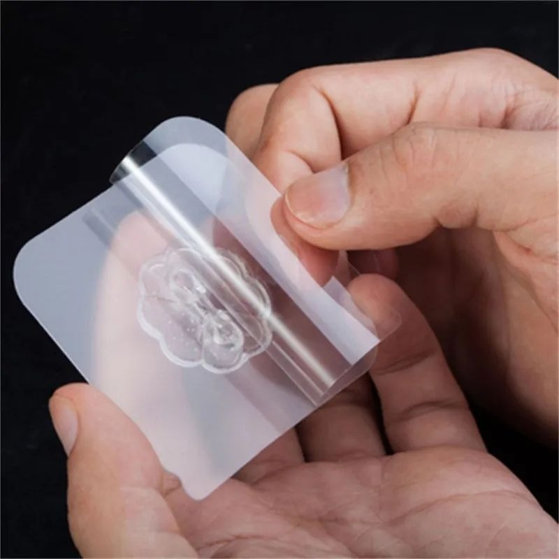 2pcs Transparent Self-Adhesive Wall Hooks – Heavy Duty Bathroom & Kitchen Door Hangers