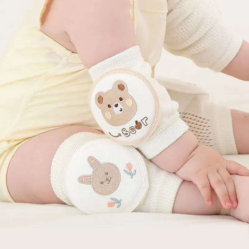 Baby Knee Pads – Cotton Cartoon Crawling Protector | Anti-Slip Mesh Kneecaps for Kids (1 Pair)