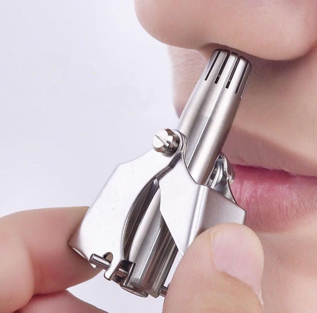 Stainless Steel Manual Nose Trimmer – Washable Nose & Ear Hair Remover for Men in Pakistan