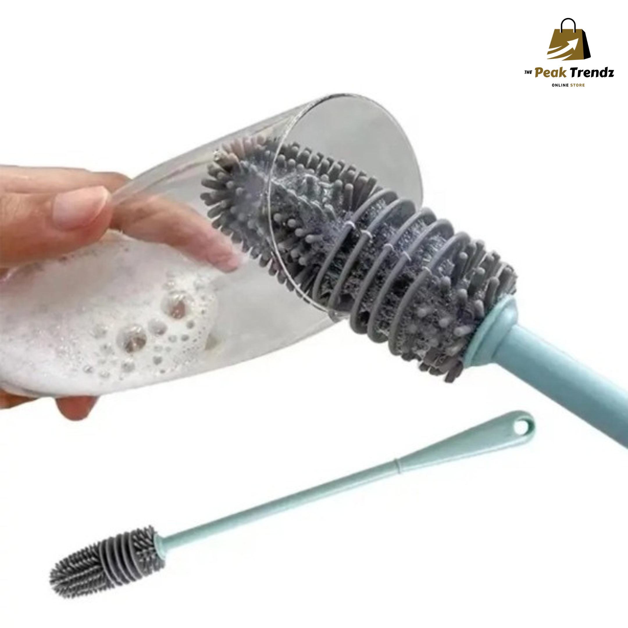 Silicone Glass & Bottle Cleaning Brush | 360° Deep Cleaning Tool for Cups, Mugs & Kitchen Use
